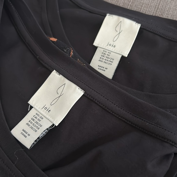 Joie NWT Black Embroidered Floral Mesh Sleeve Top Plus Size 1X or 3X - Picture 11 of 11